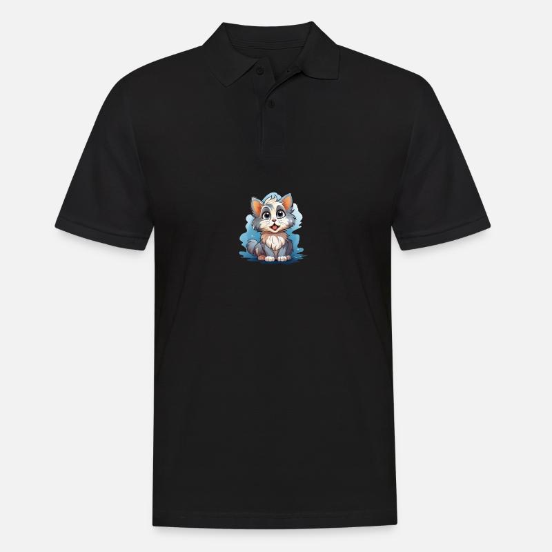 Kinder Katze - Männer Poloshirt - Schwarz