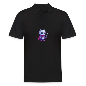Tapferer Ritter im Comicstil für Kinder - Männer Poloshirt - Schwarz - Vorne - Kai (181cm)