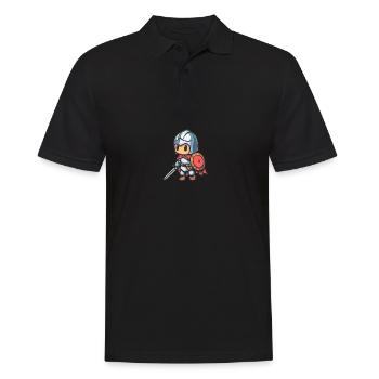 Tapferer Ritter im Comicstil für Kinder - Männer Poloshirt - Schwarz - Vorne - Kai (181cm)