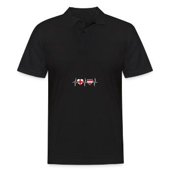 Drapeaux de l’Angleterre et de la Lettonie drapeaux lettons - Polo Homme - noir - Devant - Kai (181cm)