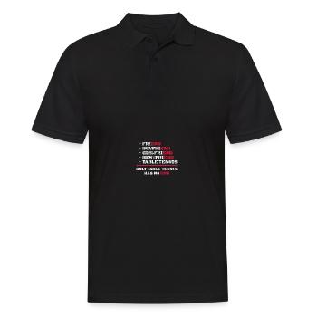 Only Table Tennis Has No End Trainer Spieler - Männer Poloshirt - Schwarz - Vorne - Kai (181cm)