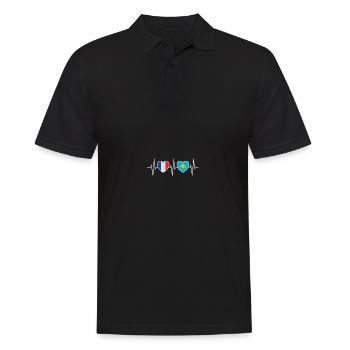 Frankreich und Kasachstan Kasachische Fahne - Männer Poloshirt - Schwarz - Vorne - Kai (181cm)