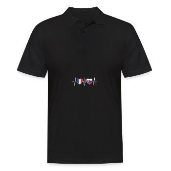 France et Slovaquie Drapeau slovaque Drapeaux - Polo Homme - noir - Devant - Kai (181cm)