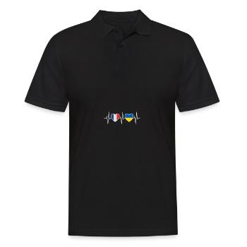 France and Ukraine Ukrainian flag flags - Men's Polo Shirt - black - Front - Kai (181cm)