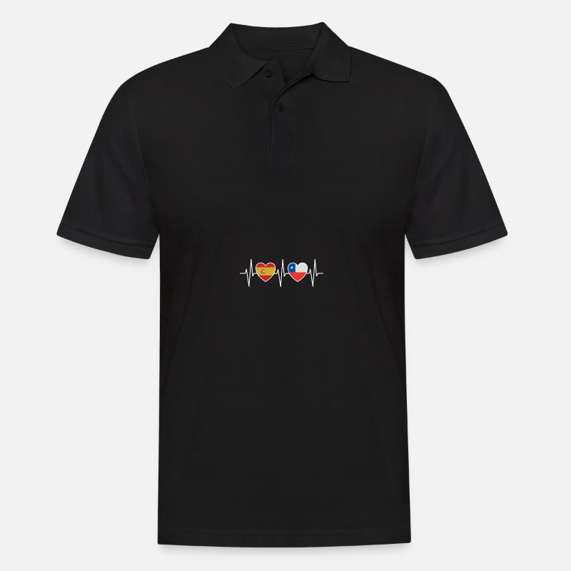 Espagne et Chili Drapeau chilien Drapeaux - Polo Homme - noir