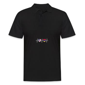 USA and Armenia Armenian flag flags - Men's Polo Shirt - black - Front - Kai (181cm)