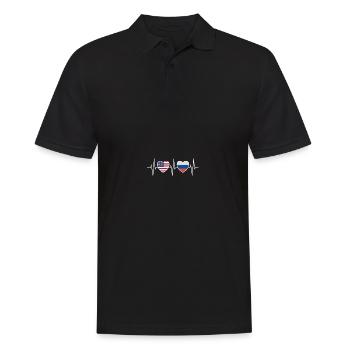 USA and Russia Russian flag flags - Men's Polo Shirt - black - Front - Kai (181cm)