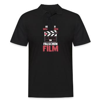 Herzlich Willkommen Im Falschen Film Lustiges - Männer Poloshirt - Schwarz - Vorne - Kai (181cm)