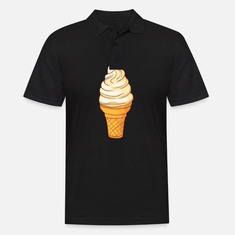 Softeis Eis Speiseeis Eiskrem Eiscreme Kugeleis - Männer Poloshirt - Schwarz
