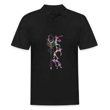 Kokopelli Musician Acrobats - Boho Feather 1 - Polo Homme - noir - Devant - Kai (181cm)