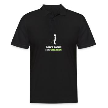 Keine Panik, es ist organisch! - Männer Poloshirt - Schwarz - Vorne - Kai (181cm)