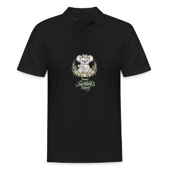 Koala Lover Hug Floral Mum Happy Mother's Day - Männer Poloshirt - Schwarz - Vorne - Kai (181cm)