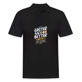 Pâques est meilleure avec des cocktails épicés Fun Vibes - Polo Homme - noir - Devant - Kai (181cm)