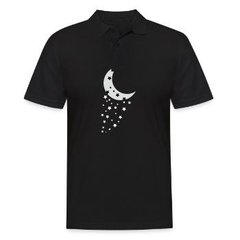Mond und Sterne - Männer Poloshirt - Schwarz - Vorne - Kai (181cm)