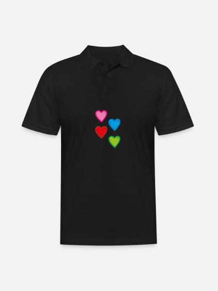 Hearts - Men's Polo Shirt - black