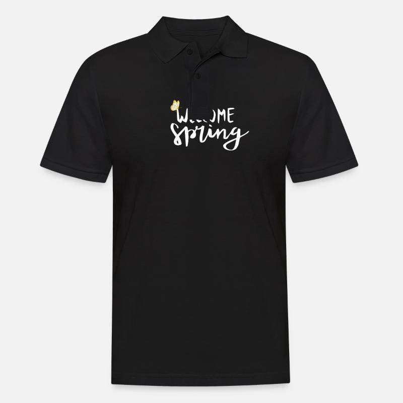 Welcome Spring - Männer Poloshirt - Schwarz
