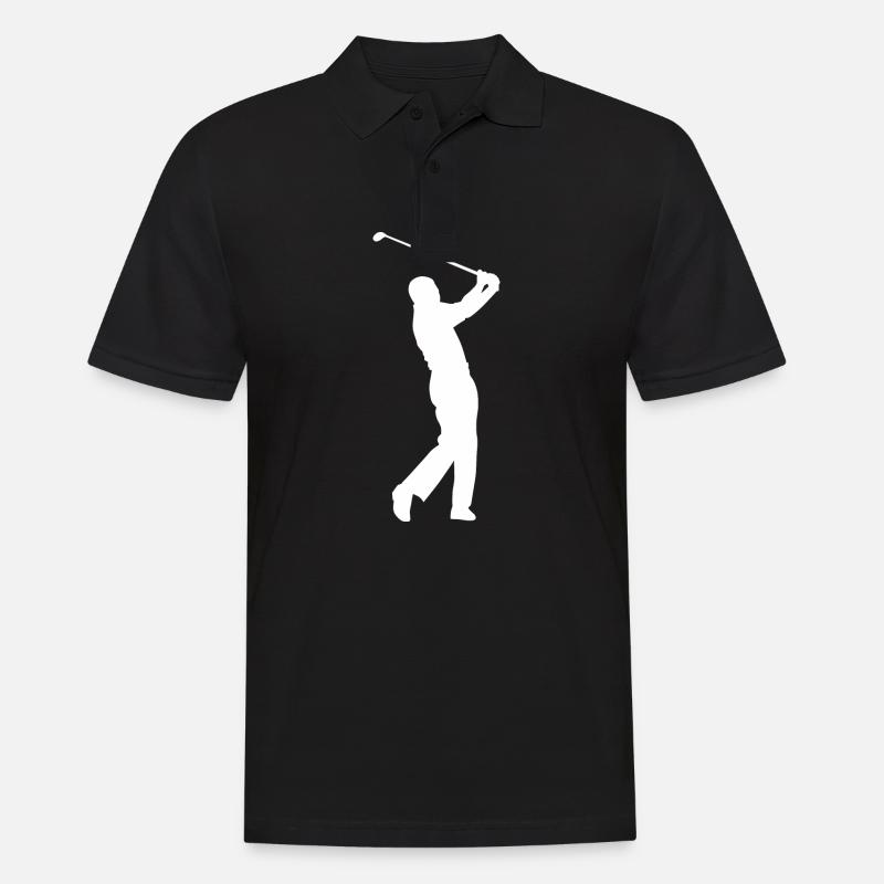 Golf Golfer Golfspieler Golfplatz - Männer Poloshirt - Schwarz