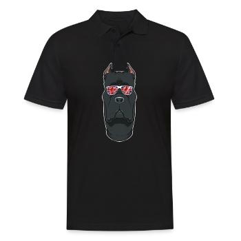 Cane Corso UK Sunglasses I English Flag I Union - Männer Poloshirt - Schwarz - Vorne - Kai (181cm)