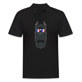 Cane Corso France Sunglasses I French Flag - Männer Poloshirt - Schwarz - Vorne - Kai (181cm)