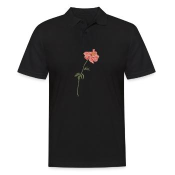 FLOWER - Männer Poloshirt - Schwarz - Vorne - Kai (181cm)