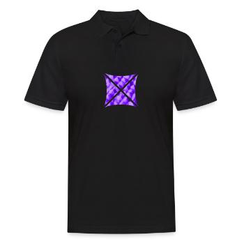 Abstract polygon design purple - Men's Polo Shirt - black - Front - Kai (181cm)