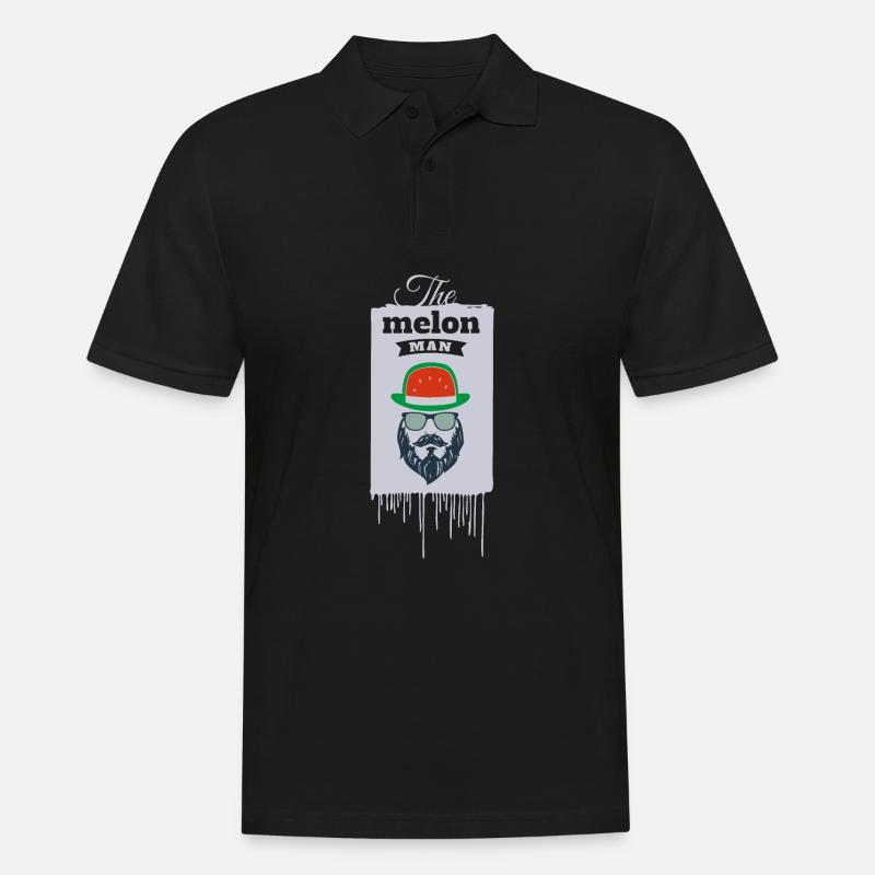 Der Mann mit dem Hut - Männer Poloshirt - Schwarz