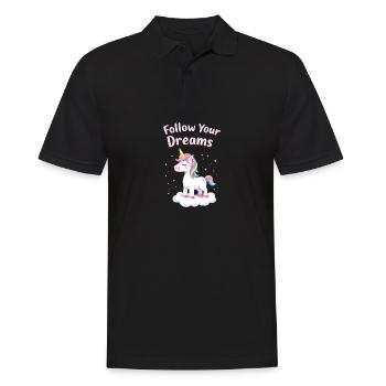 Follow Your Dreams Unicorn Inspiration - Men's Polo Shirt - black - Front - Kai (181cm)