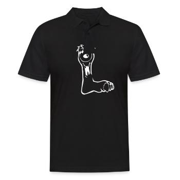 Monster L - Männer Poloshirt - Schwarz - Vorne - Kai (181cm)