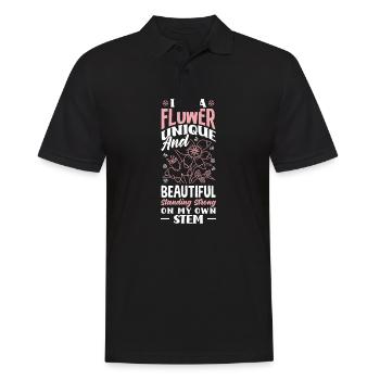 I Am A Flower Unique And Beautiful Standing - Männer Poloshirt - Schwarz - Vorne - Kai (181cm)