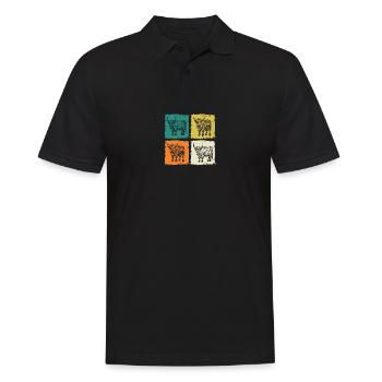 Bovins vaches Bovins Highland - Polo Homme - noir - Devant - Kai (181cm)