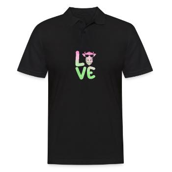 Vache Highland Bovins Vaches - Polo Homme - noir - Devant - Kai (181cm)