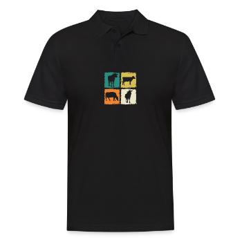 Vache Highland Bovins Vaches - Polo Homme - noir - Devant - Kai (181cm)