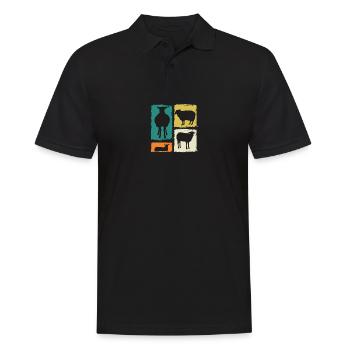 Schäfer Schaf - Männer Poloshirt - Schwarz - Vorne - Kai (181cm)