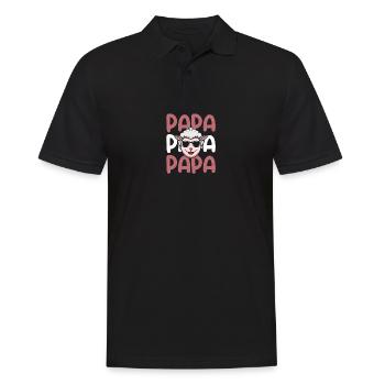 Schaf Papa Vater Schafe - Männer Poloshirt - Schwarz - Vorne - Kai (181cm)