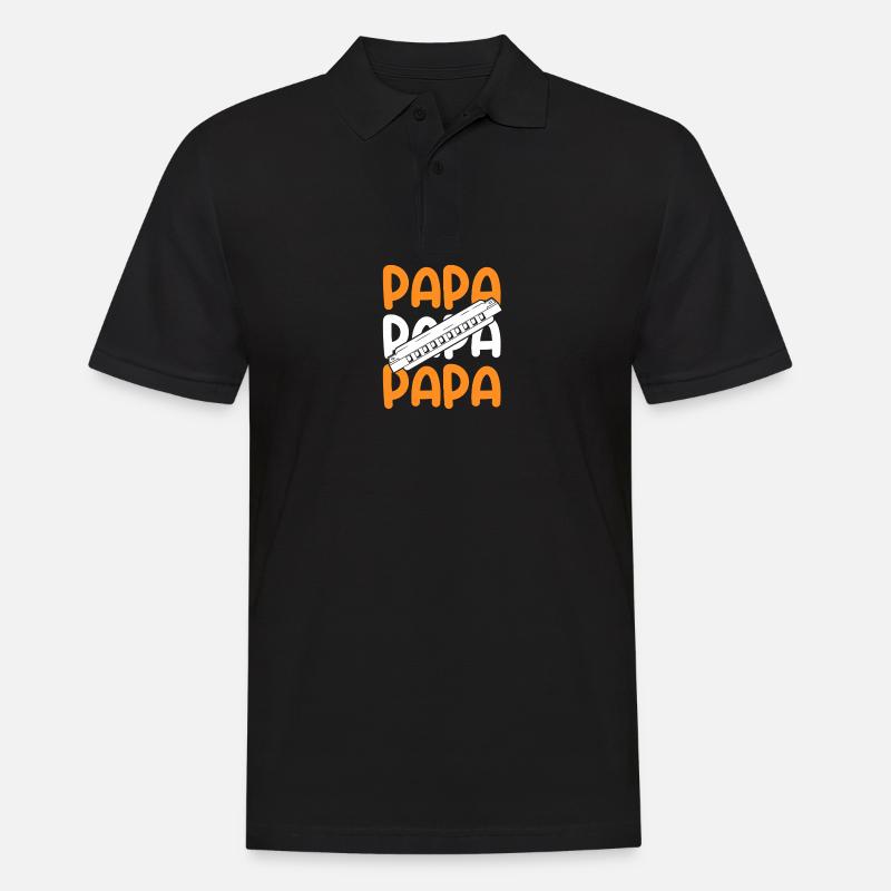Harmonica Papa Père Harmonica - Polo Homme - noir