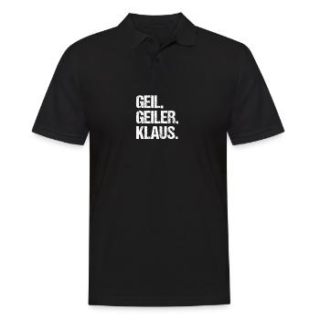 Klaus - Männer Poloshirt - Schwarz - Vorne - Kai (181cm)