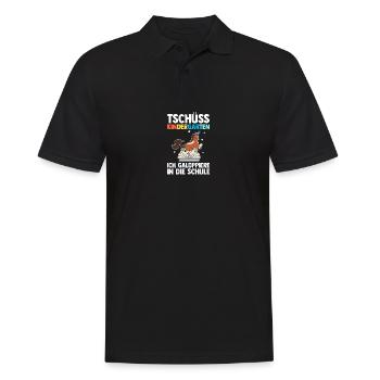 Kita Abgänger Einschulung Meerjungfrau Schulkind - Männer Poloshirt - Schwarz - Vorne - Kai (181cm)