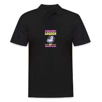 Garderie Sortant de l’école Inscription Licorne Écolier - Polo Homme - noir - Devant - Kai (181cm)