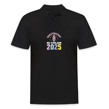Kita Abschied Erste Klasse Einschulung 2025 - Männer Poloshirt - Schwarz - Vorne - Kai (181cm)