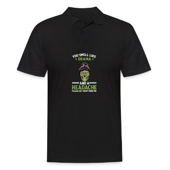 Du riechst nach Drama und Kopfschmerz lustigem Zit - Männer Poloshirt - Schwarz - Vorne - Kai (181cm)