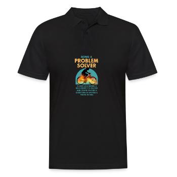 Citation amusante Résoudre les problèmes, c’est comme faire du vélo - Polo Homme - noir - Devant - Kai (181cm)