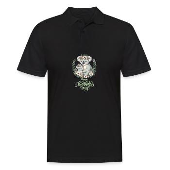 Koala Lover Hug Floral Mum Happy Mother's Day - Männer Poloshirt - Schwarz - Vorne - Kai (181cm)