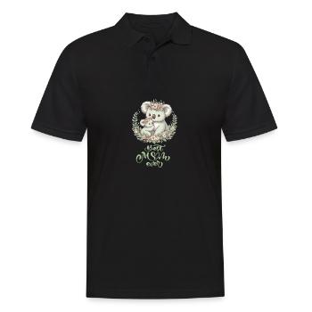 Best Mom Ever Koala Embrace Floral Wreath - Männer Poloshirt - Schwarz - Vorne - Kai (181cm)