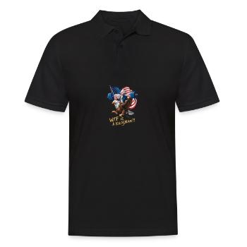 WTF Is A Kilogram??? Patriotic Joke About The - Männer Poloshirt - Schwarz - Vorne - Kai (181cm)
