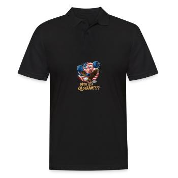 WTF Is A Kilogram??? Patriotic Joke About The - Männer Poloshirt - Schwarz - Vorne - Kai (181cm)