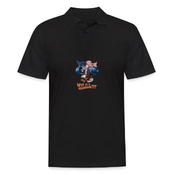 WTF Is A Kilogram??? Patriotic Joke About The - Männer Poloshirt - Schwarz - Vorne - Kai (181cm)