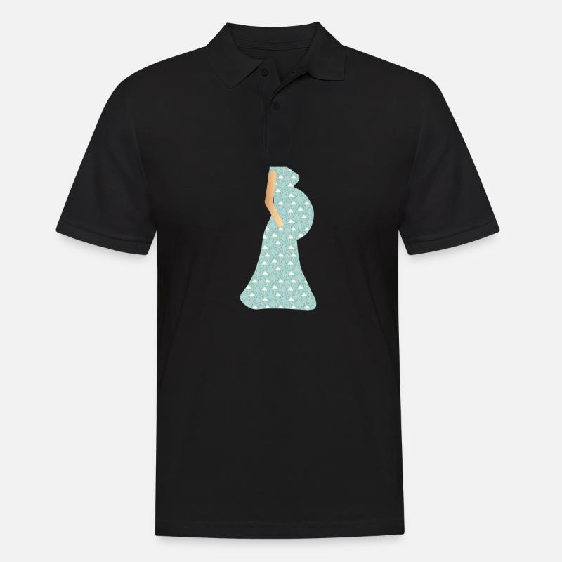 Schwanger - Männer Poloshirt - Schwarz