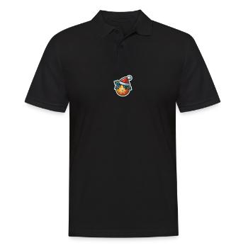 Orange de Noël festive avec étoile et casquette - Polo Homme - noir - Devant - Kai (181cm)