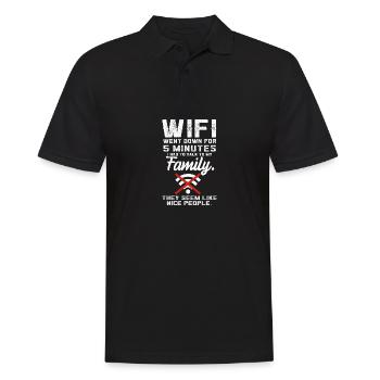 WiFi wurde lustiges Zitat mit der Familie Teen Vid - Männer Poloshirt - Schwarz - Vorne - Kai (181cm)