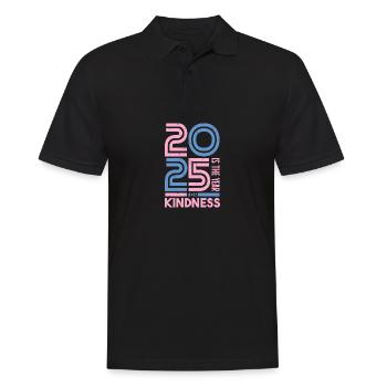 2025 ist das Jahr der Freundlichkeitsbewegung - Männer Poloshirt - Schwarz - Vorne - Kai (181cm)